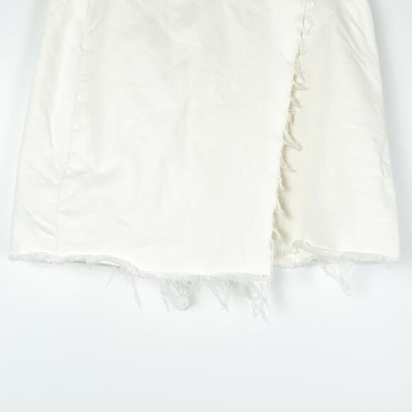 Superdown Kensington Denim Wrap Skirt White Mini Frayed Womens Size Small - Picture 5 of 13